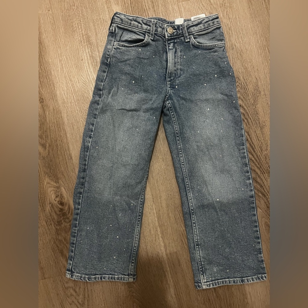 H&M crystallized Wide denim 6X
